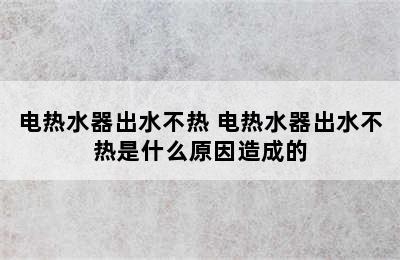 电热水器出水不热 电热水器出水不热是什么原因造成的